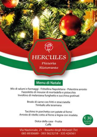 Proposte Pranzo Di Natale.Partner Sponsor Di Roseto Com Hercules Il Menu Del Pranzo Di Natale E Capodanno Con La Pizza